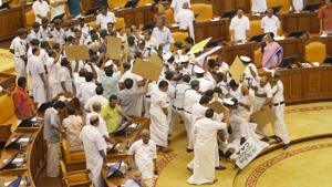 A political controversy erupted after Kerala government put an image depicting Gandhi’s assassination on the budget paper.(PTI Photo/File/Representative) A political controversy erupted after Kerala government put an image depicting Gandhi’s assassination on the budget paper.(PTI Photo/File/Representative)