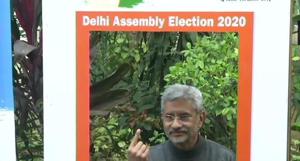 Foreign minister S Jaishankar after casting vote for Delhi Assembly elections on Saturday.(ANI Photo) Foreign minister S Jaishankar after casting vote for Delhi Assembly elections on Saturday.(ANI Photo)