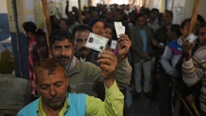 People stand in queue to cast their vote for Vidhan Sabha Election at Badarpur(Amal KS/ HT Photo) People stand in queue to cast their vote for Vidhan Sabha Election at Badarpur(Amal KS/ HT Photo)