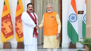 Prime Minister Narendra Modi with his Sri Lanka counterpart Mahinda Rajapaksa at Hyderabad house in New Delhi on Saturday.(Mohd Zakir/HT Photo) Prime Minister Narendra Modi with his Sri Lanka counterpart Mahinda Rajapaksa at Hyderabad house in New Delhi on Saturday.(Mohd Zakir/HT Photo)