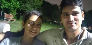 A file photo of Delhi Police sub inspectors Preeti Ahlawat and Deepanshu Rathee. The morning after Preeti was shot dead, police found Deepanshu’s body with a gunshot wound in the head in a car in neighbouring Sonepat district.(HT Photo) A file photo of Delhi Police sub inspectors Preeti Ahlawat and Deepanshu Rathee. The morning after Preeti was shot dead, police found Deepanshu’s body with a gunshot wound in the head in a car in neighbouring Sonepat district.(HT Photo)