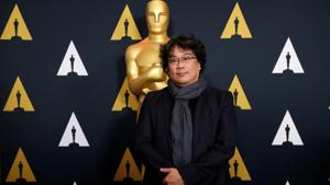 South Korean director Bong Joon Ho, nominated for Best International Feature Film for Parasite, poses at a reception at the Academy of Motion Picture Arts and Sciences in Beverly Hills.(REUTERS) South Korean director Bong Joon Ho, nominated for Best International Feature Film for Parasite, poses at a reception at the Academy of Motion Picture Arts and Sciences in Beverly Hills.(REUTERS)