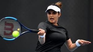 Sania Mirza of India plays a forehand shot.(Getty Images) Sania Mirza of India plays a forehand shot.(Getty Images)