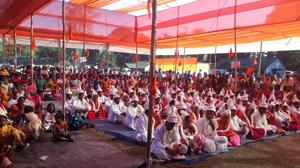 A mas marriage organised buy the VHP in Kumargran in Bengal’s Alipurduar district in December 2018.(Sourced) A mas marriage organised buy the VHP in Kumargran in Bengal’s Alipurduar district in December 2018.(Sourced)