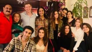 Tara Sutaria and Aadar Jain feature in a family photo shared by Riddhima Kapoor Sahni. Tara Sutaria and Aadar Jain feature in a family photo shared by Riddhima Kapoor Sahni.
