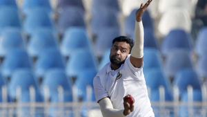 Rawalpindi: Bangladesh pacer Abu Jayed bowls during the second day of the first test cricket match against Pakistan at Rawalpindi cricket stadium in Rawalpindi, Pakistan, Saturday, Feb. 8, 2020.(AP) Rawalpindi: Bangladesh pacer Abu Jayed bowls during the second day of the first test cricket match against Pakistan at Rawalpindi cricket stadium in Rawalpindi, Pakistan, Saturday, Feb. 8, 2020.(AP)