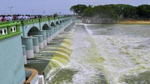 Cauvery river flowing in to Kallanai Dam in Tiruchirapalli district of Tamil Nadu.(PTI file photo) Cauvery river flowing in to Kallanai Dam in Tiruchirapalli district of Tamil Nadu.(PTI file photo)
