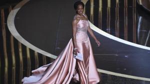 Regina King walks onstage to present the award for best performance by an actor in a supporting role at the Oscars on Sunday, Feb. 9, 2020, at the Dolby Theatre in Los Angeles. (AP Photo/Chris Pizzello)(Chris Pizzello/Invision/AP) Regina King walks onstage to present the award for best performance by an actor in a supporting role at the Oscars on Sunday, Feb. 9, 2020, at the Dolby Theatre in Los Angeles. (AP Photo/Chris Pizzello)(Chris Pizzello/Invision/AP)