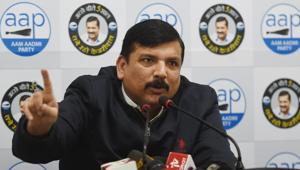 AAP leader Sanjay Singh on Tuesday said his party will register a “massive win” in the high-stakes Delhi Assembly election(Sanchit Khanna/HT PHOTO) AAP leader Sanjay Singh on Tuesday said his party will register a “massive win” in the high-stakes Delhi Assembly election(Sanchit Khanna/HT PHOTO)
