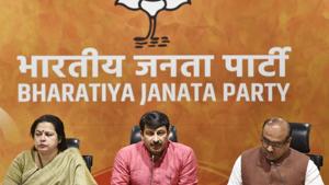 BJP is right now in the second position behind AAP as counting of votes progresses(HT Photo) BJP is right now in the second position behind AAP as counting of votes progresses(HT Photo)
