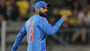Virat Kohli during the Twenty/20 cricket international between India and New Zealand.(AP) Virat Kohli during the Twenty/20 cricket international between India and New Zealand.(AP)