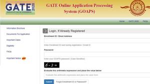 GATE 2020 response sheet. (Screengrab) GATE 2020 response sheet. (Screengrab)