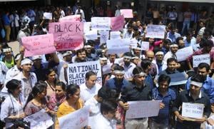In June 2019, resident doctors went on a strike and held a massive rally in Chandigarh in support of doctors who were attacked in West Bengal(HT FILE) In June 2019, resident doctors went on a strike and held a massive rally in Chandigarh in support of doctors who were attacked in West Bengal(HT FILE)