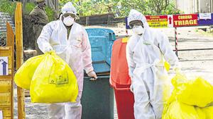 The state health ministry said despite positive signals it was too early to lower guard. At least 3400 people are still under observation in their homes and 35 are in different hospitals.(PTI PHOTO.) The state health ministry said despite positive signals it was too early to lower guard. At least 3400 people are still under observation in their homes and 35 are in different hospitals.(PTI PHOTO.)