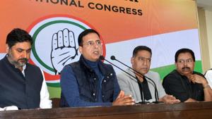 Congress spokesperson Randeep Singh Surjewala(Sushil Kumar/HT PHOTO) Congress spokesperson Randeep Singh Surjewala(Sushil Kumar/HT PHOTO)