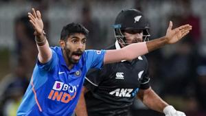 File image: India's Jasprit Bumrah, left, appeals during a match.(AP) File image: India's Jasprit Bumrah, left, appeals during a match.(AP)