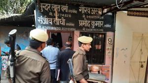 The chamber of lawyer Sanjiv Kumar Lodhi which was attacked on Thursday.(HT Photo) The chamber of lawyer Sanjiv Kumar Lodhi which was attacked on Thursday.(HT Photo)
