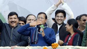 Arvind Kejriwal will take oath as Delhi Chief Minister for the third time on Sunday.(PTI Photo) Arvind Kejriwal will take oath as Delhi Chief Minister for the third time on Sunday.(PTI Photo)