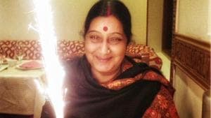 Late Sushma Swaraj. (Photo @governorswaraj) Late Sushma Swaraj. (Photo @governorswaraj)