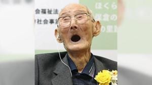 112-year-old Chitetsu Watanabe awarded as the world's oldest living male by Guinness World Records.(REUTERS) 112-year-old Chitetsu Watanabe awarded as the world's oldest living male by Guinness World Records.(REUTERS)