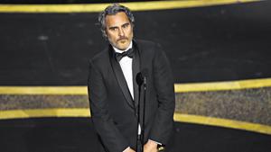 In an all-encompassing speech, Phoenix talked about the urgency of fixing the world, for peaceful coexistence of all living beings, and concluded with the importance of giving second chances(Chris Pizzello/Invision/AP) In an all-encompassing speech, Phoenix talked about the urgency of fixing the world, for peaceful coexistence of all living beings, and concluded with the importance of giving second chances(Chris Pizzello/Invision/AP)