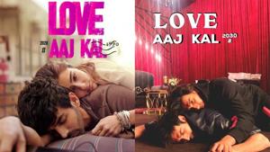 Kartik Aaryan and Ranveer Singh recreate Love Aaj Kal poster. Kartik Aaryan and Ranveer Singh recreate Love Aaj Kal poster.