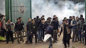 The anti-CAA protests on December 15, took a violent turn after protesters clashed with Delhi Police in the university.(AP File Photo) The anti-CAA protests on December 15, took a violent turn after protesters clashed with Delhi Police in the university.(AP File Photo)