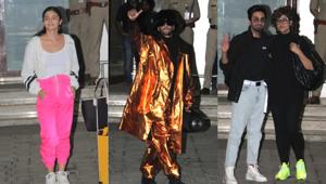 Alia Bhatt, Ranveer Singh, Ayushmann Khurrana and Tahira Kashyap at Kalina airport on Sunday. Alia Bhatt, Ranveer Singh, Ayushmann Khurrana and Tahira Kashyap at Kalina airport on Sunday.