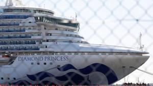 The cruise ship Diamond Princess, where dozens of passengers were tested positive for coronavirus, is seen through steel fence at Daikoku Pier Cruise Terminal in Yokohama, south of Tokyo, Japan, February 11, 2020.(Reuters File Photo) The cruise ship Diamond Princess, where dozens of passengers were tested positive for coronavirus, is seen through steel fence at Daikoku Pier Cruise Terminal in Yokohama, south of Tokyo, Japan, February 11, 2020.(Reuters File Photo)