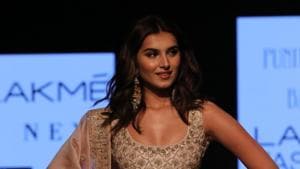 Tara Sutaria walks the ramp at Lakme Fashion Week Summer/Resort 2020 in Mumbai.(IANS) Tara Sutaria walks the ramp at Lakme Fashion Week Summer/Resort 2020 in Mumbai.(IANS)
