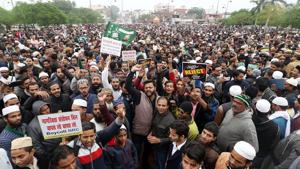Thousands of people hold a protest against the Citizenship Amendment Act in Lucknow on December 13, 2019.(ANI File Photo) Thousands of people hold a protest against the Citizenship Amendment Act in Lucknow on December 13, 2019.(ANI File Photo)
