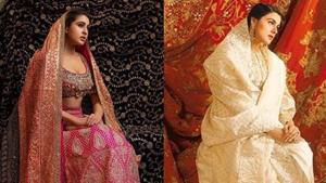 Sara Ali Khan shared a collage of pictures where she and mom Amrita Singh are seen dressed as brides.(Instagram) Sara Ali Khan shared a collage of pictures where she and mom Amrita Singh are seen dressed as brides.(Instagram)