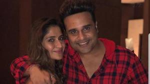 Arti Singh with her brother Krushna Abhishek. Arti Singh with her brother Krushna Abhishek.