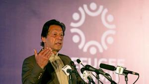 Pakistan's Prime Minister Imran Khan speaks during an international conference on the future of Afghan refugees living in Pakistan, organized by Pakistan and the UN Refugee Agency in Islamabad, Pakistan.(REUTERS) Pakistan's Prime Minister Imran Khan speaks during an international conference on the future of Afghan refugees living in Pakistan, organized by Pakistan and the UN Refugee Agency in Islamabad, Pakistan.(REUTERS)