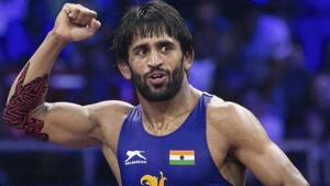 Bajrang Punia reacts after winning the World Championship 2018 semifinal match.(PTI) Bajrang Punia reacts after winning the World Championship 2018 semifinal match.(PTI)