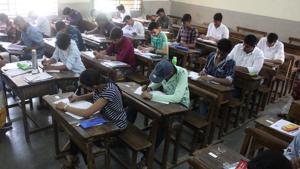 Around 5.61 million students will appear in the high school and intermediate examinations of the UP Board beginning Tuesday.(HT file) Around 5.61 million students will appear in the high school and intermediate examinations of the UP Board beginning Tuesday.(HT file)