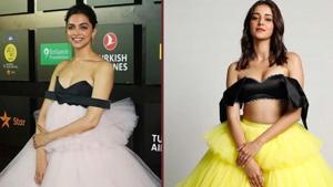 Diet Sabya posted a collage of Ananya and Deepika in a Giambattista Valli gown. The Instagram page simply posed a question, “Copy or Inspiration?”(INSTAGRAM) Diet Sabya posted a collage of Ananya and Deepika in a Giambattista Valli gown. The Instagram page simply posed a question, “Copy or Inspiration?”(INSTAGRAM)