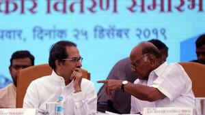 NCP chief Sharad Pawar (right) with Maharashtra Chief Minister Uddhav Thackeray at a function in Pune, in December last year.(Rahul Raut/HT Photo) NCP chief Sharad Pawar (right) with Maharashtra Chief Minister Uddhav Thackeray at a function in Pune, in December last year.(Rahul Raut/HT Photo)