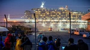 Diamond Princess, where dozens of passengers were tested positive for coronavirus, is docked at Daikoku Pier Cruise Terminal in Yokohama, south of Tokyo, Japan.(REUTERS) Diamond Princess, where dozens of passengers were tested positive for coronavirus, is docked at Daikoku Pier Cruise Terminal in Yokohama, south of Tokyo, Japan.(REUTERS)