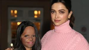 Deepika Padukone with Laxmi Agarwal during the promotions of Chhapaak.(IANS) Deepika Padukone with Laxmi Agarwal during the promotions of Chhapaak.(IANS)