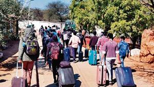 Wuhan evacuees, staying at a quarantine facility in Manesar in Haryana, were discharged after testing negative for Coronavirus on Tuesday.(ANI) Wuhan evacuees, staying at a quarantine facility in Manesar in Haryana, were discharged after testing negative for Coronavirus on Tuesday.(ANI)