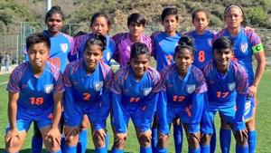India defeated Romania in their U-17 women’s football match.(Twitter) India defeated Romania in their U-17 women’s football match.(Twitter)