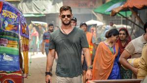 Chris Hemsworth in a still from Extraction. Chris Hemsworth in a still from Extraction.