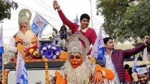 AAP MLA Saurabh Bharadwaj wants a Hanuman statue constructed at the Ram Temple premises.(Courtesy-Twitter- @Saurabh_MLAgk) AAP MLA Saurabh Bharadwaj wants a Hanuman statue constructed at the Ram Temple premises.(Courtesy-Twitter- @Saurabh_MLAgk)