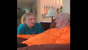 The video shows the duo singing the hit song ‘Somewhere over the rainbow’.(Facebook/ Alzheimer’s Society) The video shows the duo singing the hit song ‘Somewhere over the rainbow’.(Facebook/ Alzheimer’s Society)
