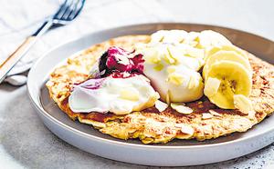 ‘To work, for me, an omelette must have masala,’ Vijayakar says, ‘but the truth is you can mix the eggs with pretty much anything - even, as above, oatmeal, whipped cream and fruit.’(Shutterstock) ‘To work, for me, an omelette must have masala,’ Vijayakar says, ‘but the truth is you can mix the eggs with pretty much anything - even, as above, oatmeal, whipped cream and fruit.’(Shutterstock)