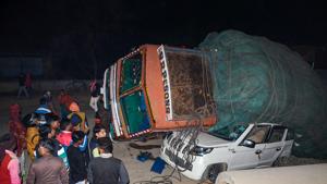 The car collided head-on with a truck carrying boulders near the Dimdima tea estate on Asian Highway 48.(PTI (Image for representation purpose)) The car collided head-on with a truck carrying boulders near the Dimdima tea estate on Asian Highway 48.(PTI (Image for representation purpose))