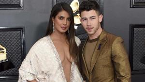 Priyanka Chopra, left, and Nick Jonas arrive at the 62nd annual Grammy Awards at the Staples Center.(AP) Priyanka Chopra, left, and Nick Jonas arrive at the 62nd annual Grammy Awards at the Staples Center.(AP)