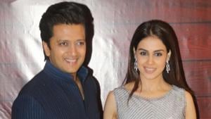 Actors Riteish Deshmukh and Genelia D'Souza at the birthday party of poet-lyricist-screenwriter Javed Akhtar.(IANS) Actors Riteish Deshmukh and Genelia D'Souza at the birthday party of poet-lyricist-screenwriter Javed Akhtar.(IANS)
