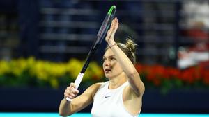 Tennis - WTA Premier - Dubai Tennis Championships - 2020 Romania's Simona Halep celebrates winning her quarter final match against Belarus' Aryna Sabalenka(REUTERS) Tennis - WTA Premier - Dubai Tennis Championships - 2020 Romania's Simona Halep celebrates winning her quarter final match against Belarus' Aryna Sabalenka(REUTERS)